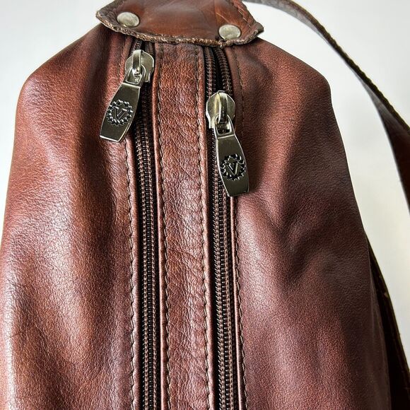 Valentina Italia Brown Leather Croco Embossed Bucket Sling Crossbd Shoulder Bag - Picture 6 of 14